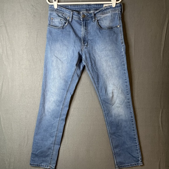 Buffalo David Bitton Jeans Mens Size 32x30 Axel Slim Stretch 5 Pocket Light Blue - Picture 1 of 9